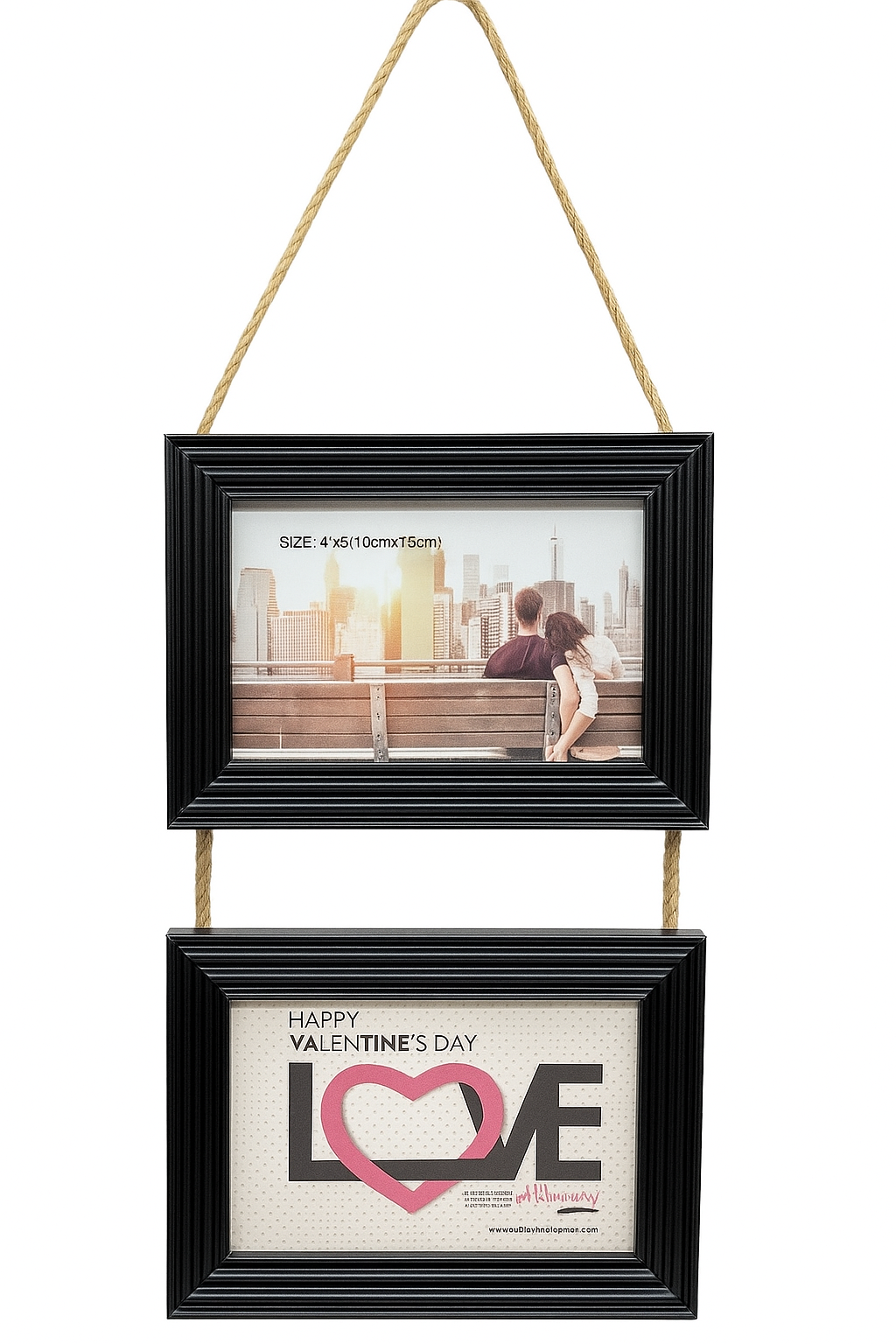 Marco Doble Colgante de Madera Negra