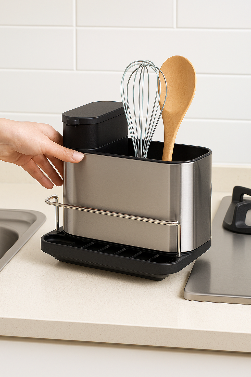 Organizador de Utensilios de Acero Inoxidable