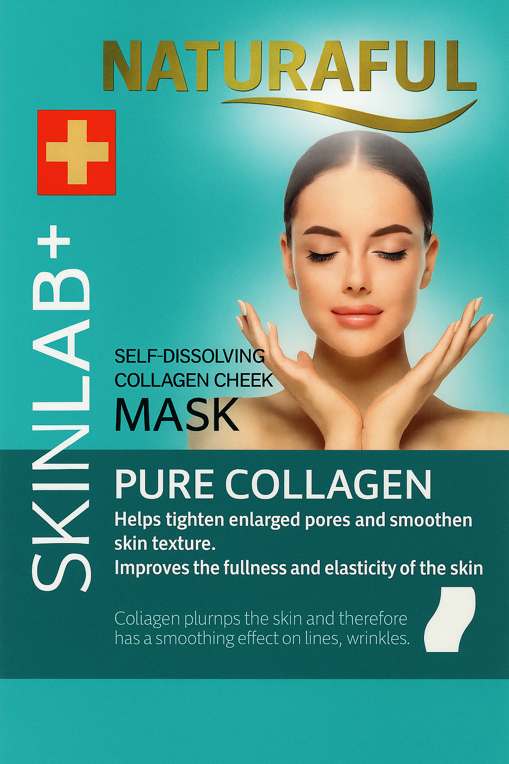 Mascarilla de colágeno auto desintegrable para mejillas