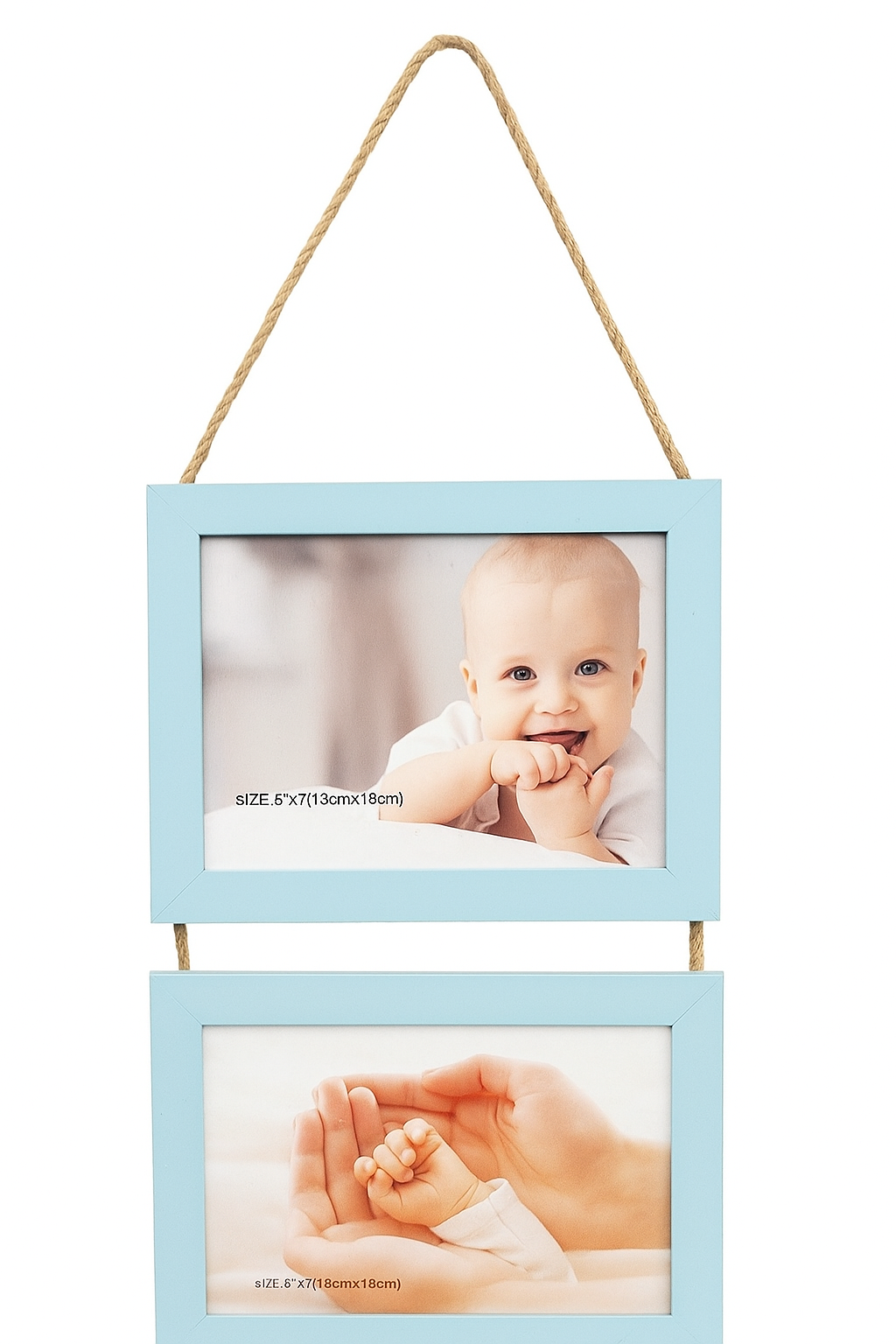 Marco Doble Colgante de Madera con Cuerda