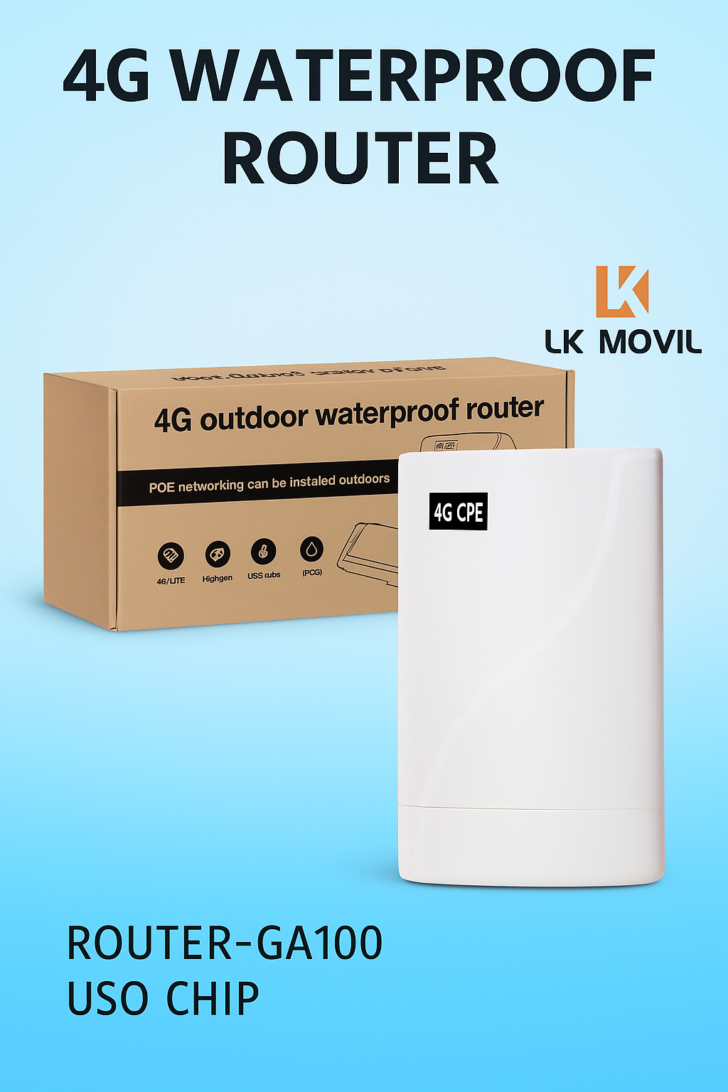 Ruter de chip 4G para exterior para internet