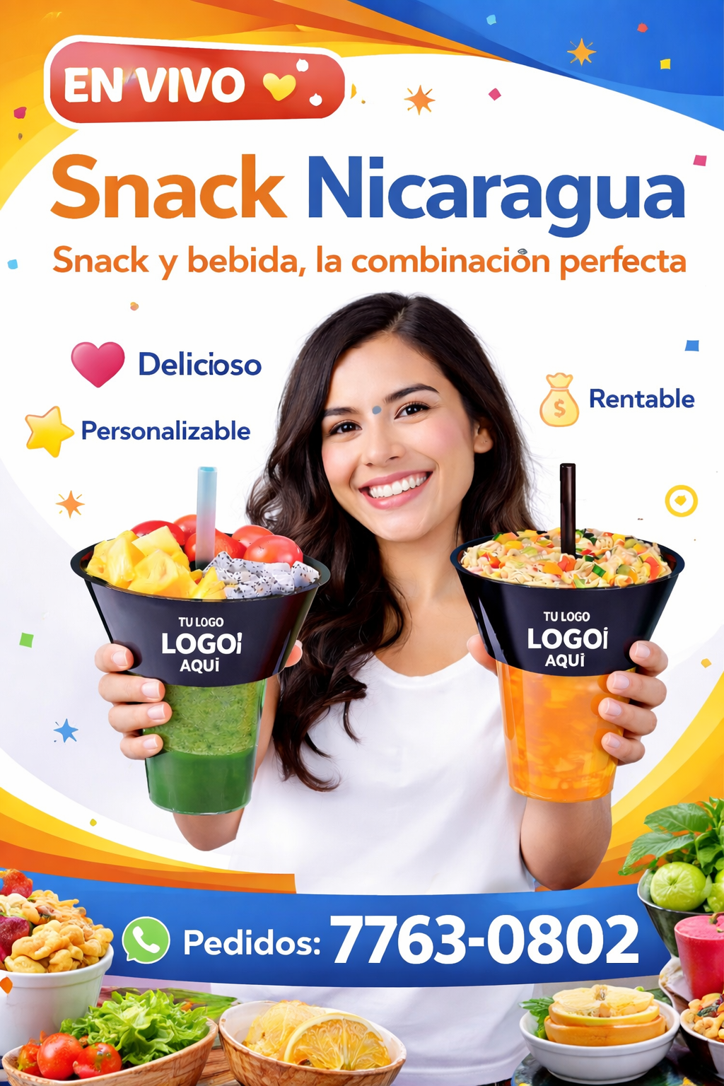 Vaso Snack + Bebida 2 en 1