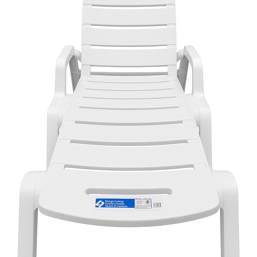 Silla Reclinable de Plástico Blanco – Tipo Chaise Lounge