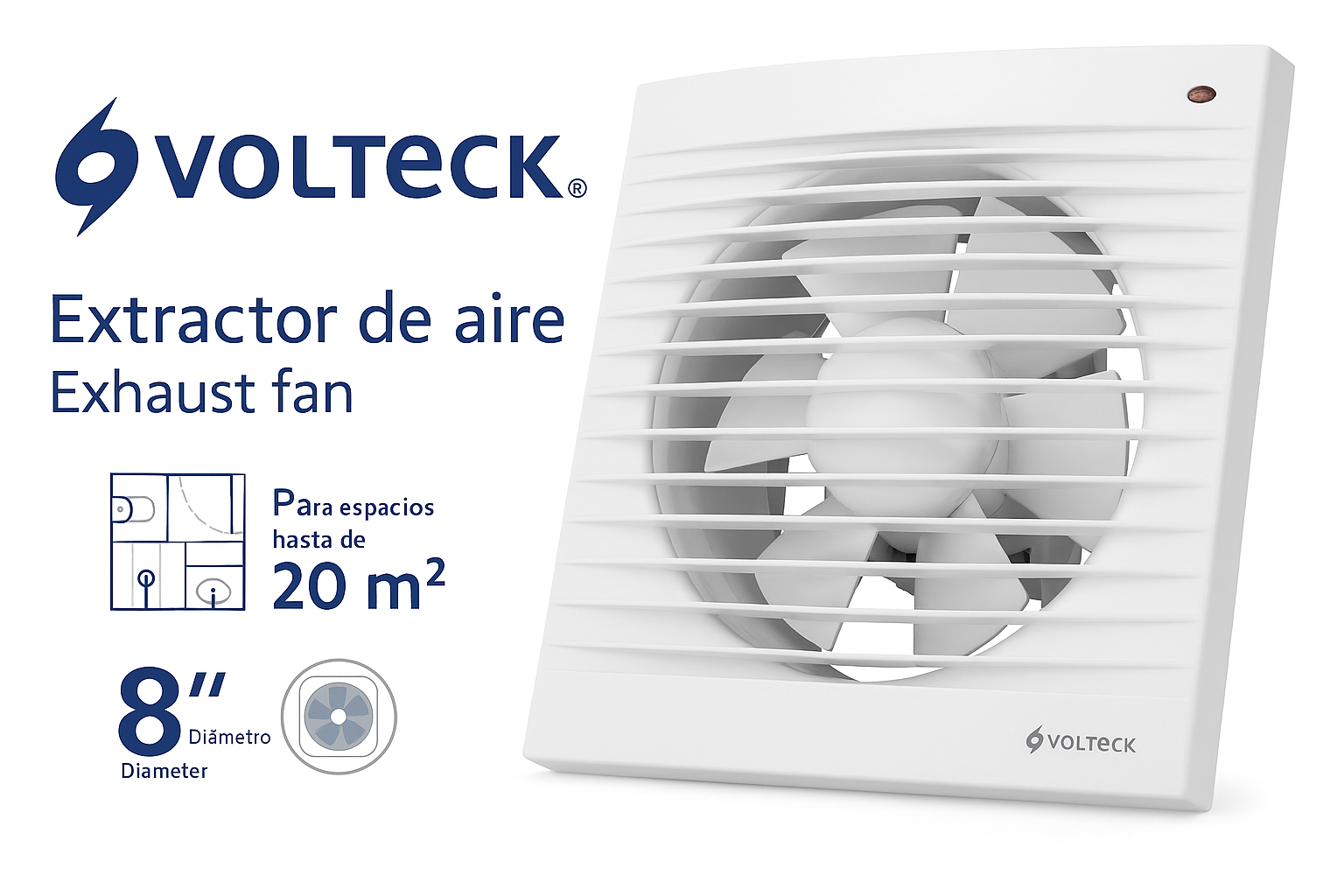 Extractor de Aire Volteck 8” (20 cm) – Modelo 46099